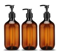 Bottiglia con Dosatore a Pompa di Sapone, 500ML Dispenser Sapone Plastica Vuota, Contenitore Shampoo Balsamo Ricaricabile, Dosatore Bottiglia Bagno per Gel Doccia/Shampoo/Detergente Mani