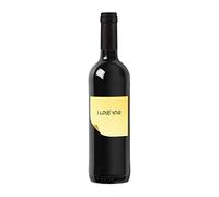 Bottiglia con etichetta personalizzata di vino IGT Toscana Rosso - Idea regalo esclusiva e originale per compleanno (0,75L, Foglietto adesivo giallo)