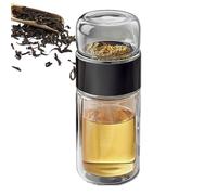 Bottiglia con infusore per tè, da viaggio, con di filtraggio termico a doppio strato, contenitore separato per bevande per casa, viaggi, ufficio, fitness, escursionismo, pendolari, relax