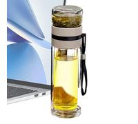 Bottiglia con infusore per tè in, a tenuta stagna, 450 ml, portatile, da viaggio, in acciaio, design isolato termicamente, perfetta per foglie sciolte e infusi di frutta, per ufficio, casa