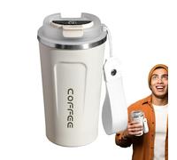 Bottiglia con visualizzazione della temperatura - fiaschetta da caffè sottovuoto da 510 ml, di ritenzione del calore a doppia parete, da viaggio resistente alle fuoriuscite, porta acqua