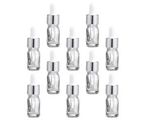 Bottiglia Contagocce 5ml in Vetro e Plastica, Bianca, 10 Pezzi | Chiusura Ermetica, Poco Fragile, Formato Ricaricabile, Adatta a Essenze e Oli, Set Compatto per Uso Quotidiano