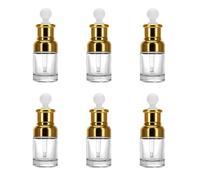 Bottiglia Contagocce in Vetro da 30ml, Set 6 Pezzi | Coperchio in Alluminio, Dosaggio Preciso, Trasparente, per Oli Vegetali e Tinture