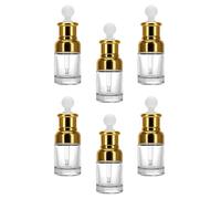 Bottiglia Contagocce Ricaricabile in Vetro e Alluminio 30ml | Set da 6 Pezzi, Forma Chic e Compatta, Misurazione a Gocce, per Cura Quotidiana e Viaggio