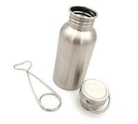 Bottiglia da campeggio in acciaio inox con gancio a bocca per un comodo utilizzo in ambienti selvaggi (500 ml)