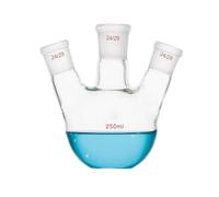 Bottiglia da laboratorio a 3 colli con fondo a pallone in vetro 24/29, recipiente piatto a tre Attrezzature da laboratorio