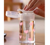 Bottiglia da viaggio ricaricabile in PET trasparente con motivo farfalla rosa, dispenser per struccante, bottiglia dosatrice portatile da 100 ml/200 ml con pompetta, design a cupola, lavare a mano, ri