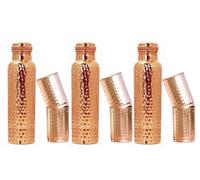 Bottiglia d'acqua 100% rame martellato 1 litro 6 bicchieri da bere bicchiere ...