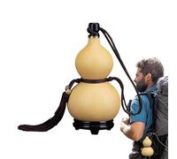 Bottiglia d'acqua a forma di zucca - zucca naturale, capacità 500 ml, sigillo in cera d'api Flagon | Bocca intarsiata in rame puro squisito ornamento, bottiglia decorativa per la casa, per bere tutti