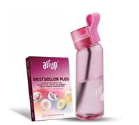 air up® Borraccia (623,7 g) rosa + 5 cialde Flavor Fiesta | Cialde aromatizzate senza zucchero e bottiglie d'acqua con cannuccia | Bottiglia d'acqua aromatizzata