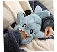 Bottiglia d'acqua calda, bottiglia d'acqua calda da 1 litro con peluche per squalo, sacchetto di acqua calda calda a prova di perdita, caldi per le mani per le donne invernali invernali (blu)