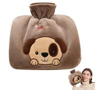 Bottiglia d'acqua calda con peluche per cani carina & tasca da calorosa a mano 1250 ml sacca per acqua calda per bottiglia di perdita di perdita di dolore Regali di Natale per donne in stile 2, borsa