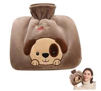 Bottiglia d'acqua calda con peluche per cani carina & tasca da calorosa a mano 1250 ml sacca per acqua calda per bottiglia di acqua calda a prova di perdite di perdita di dolore per le donne in