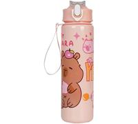 Bottiglia d'acqua Capybara, motivano per animali da 750 ml bottiglia d'acqua carina con cannuccia per attività all'aperto per viaggi di grande capacità THERMO Cup per ragazze, adolescenti, donne, bot