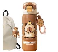 Bottiglia D'acqua Con - Coperchio In, In Acciaio Inossidabile Antiruggine | Capybara Bottiglia D'Acqua Termica A Doppia Parete Portatile Con Per Ufficio