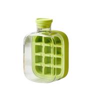 Bottiglia d'acqua con tazza di raffreddamento a pressione 2 in 1 Macchina for il ghiaccio No Touch con coperchio for stampo for ghiaccio Riutilizzabile portatile,For Home Kitchen Use(Green-500ml)