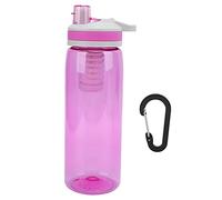 Bottiglia d'acqua filtrata portatile di emergenza Outdoor acqua detergente campeggio escursionismo (rosa)