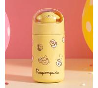 Bottiglia d'acqua gialla isolata da 280 ml/9,47 once con la dolce bambola di PomPomPurin della Sanrio, in acciaio inossidabile a doppia parete, ideale per scuola, ufficio e uso domestico (1 pezzo) 280