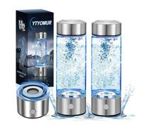Bottiglia d'acqua idrogenata migliorata, generatore di idrogeno, macchina per acqua idrogenata ricaricabile con tecnologia SPE/PEM, portatile e ricaricabile, vetro, 450 ml (confezione da 2)