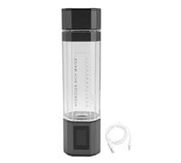 Bottiglia d'acqua idrogeno fuciletta 300 ml 5000ppb PCTG Tipo C 5V Coppa del generatore di acqua ricca di idrogeno portatile per il viaggio per ufficio di fitness per la casa (Silberschwarz)