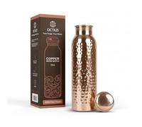 Bottiglia d'acqua in puro rame, 963.9 ml, realizzata a mano da 1 litro a prova di perdite, per bere con benefici ayurvedici per la salute per lo sport, fitness, bere più acqua, finitura martellata