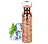 Bottiglia D'acqua In Rame Puro - 800 Ml Borraccia Termica Portatile - Vaso Per L'acqua In Rame Realizzato A Mano - Per Campeggio Escursionismo Viaggio Outdoor Indoor Casa Cucina Per Donna E Uomo
