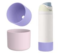 Bottiglia d'acqua in silicone per Owala da 907,2 g, 2 pezzi, copertura inferiore protettiva per Owala, base protettiva per bottiglia d'acqua OwalaTwist/FreeSip/Flip (viola + rosa)