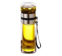 Bottiglia d'acqua in vetro - Tazza da tè a doppia parete a prova di perdite | Tazza Teea | Bottiglia di tè | Barattolo di tè | Bottiglia infusore per tè | Bicchieri doppi Wwall | Bottiglia di tè