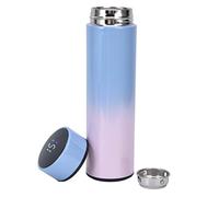 Bottiglia D'acqua Intelligente, Thermos per Caffè Infusore per Tè Bottiglia da Caffè 17oz / 500ml Display a LED Tazza da Viaggio Sportiva con Isolamento Sottovuoto in(Blu in alto e cipria in basso)