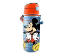 Disney Mickey Mouse Borraccia in Alluminio 600ml con Cannuccia Bambini n/termica