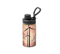 Bottiglia d'acqua sottovuoto in acciaio inox da 12 once con turbine eoliche ad acquerello stile vintage leggero sport fiaschetta