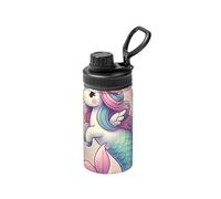 Bottiglia d'acqua sottovuoto in acciaio inox da 350 ml con simpatico cavallo arcobaleno coda di sirena leggera fiaschetta sportiva