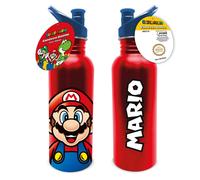 Pyramid International Borraccia in metallo da 700 ml con Super Mario (design Mario), bottiglia d'acqua per ragazze, ragazzi e bambini, prodotto ufficiale, colore nero