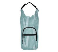 Bottiglia d'acqua tropicale con foglie blu-verdi con borsa per il trasporto funzionale per escursionismo borsa portabottiglie d'acqua, adatta a bottiglie da 567 g, 680 g, 907 g, 1134 g