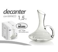BOTTIGLIA DECANTER IN VETRO TRASPARENTE CON MANICO 1,5 LT VINO BAR GIN-772191