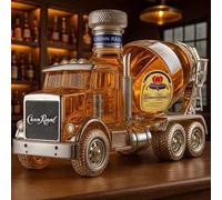 Bottiglia decanter per whisky a forma di auto da 300 ml - Bottiglie di whisky e vino a forma di camion betoniera, Distributore creativo di liquori con caraffa vuota a prova di perdite(A)