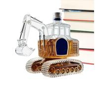 Bottiglia decanter per whisky a forma di escavatore - Dispenser versatore per liquori in trasparente di alta qualità, di controllo del flusso degli alcolici progettato con precisione, co