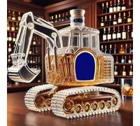 Bottiglia decanter per whisky da 300 ml, statua artistica, bottiglia di whisky e vino a forma di escavatore 3D, caraffa vuota per vino intagliata a mano, regalo per casa, bar e ufficio