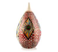 Bottiglia Decorata Ceramica Italiana Vaso Soprammobile Dipinta a Mano Nuova =