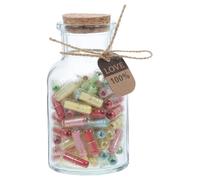 Bottiglia Decorativa a Capsula in Vetro a Forma di Cuore | Coperchio in Sughero, Effetto Rustico e Tocco Vintage, per Messaggi Personali, Coppie Lontane