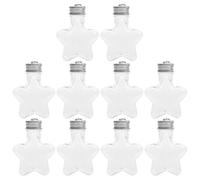 Bottiglia Decorativa Stella in Plastica Trasparente 50ml, 10 Pezzi | Alluminio e Pet, Coperchio e Copertura Inclusi, per Festa Natalizia e Centrotavola, Argento