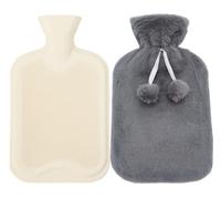 Bottiglia dell'acqua calda con copertura soffice, bottiglia dell'acqua calda da 1000 ml con coperchio, confortevole, sicura e durevole ritenzione del calore, buone prestazioni, calda in inverno regali (2 pezzi, Z)
