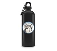 Bottiglia di acqua Alaskan Malamute della pittura di arte del cane, bottiglia di bevanda, bottiglia di viaggio, bottiglia di sport all'aperto