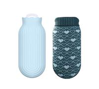 Bottiglia di acqua calda Bottiglia Microonde Riscaldamento calda del silicone Acqua Borsa con Knit copertura, Hot & Cold Terapie Mal di schiena regalo for i genitori, Xmas Bottiglia di acqua calda ele