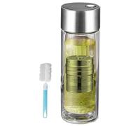 Bottiglia di acqua da tè con filtro - Infusore da viaggio 400 ml | Bicchiere d'acqua a doppio strato con coperchio magnetico resistente alle alte temperature per palestra, idratazione