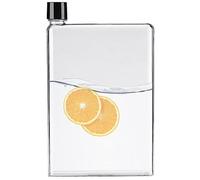 Bottiglia di acqua piatta da 750 ml A5 in plastica riutilizzabile senza BPA per scuola, attività all'aperto, palestra, ciclismo, escursionismo (trasparente)
