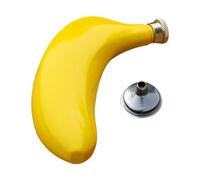 Bottiglia di birra, 141,7 g, a forma di banana, vaso per vodka, 3,5 x 3,8 x 16,3 cm, in acciaio inox, design compatto a tenuta stagna, contenitore portatile per bevande, whisky, brandy, rum