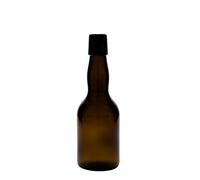 Bottiglia di birra da 330 ml, collo a campana, vetro, marrone, apertura: chiusura a leva