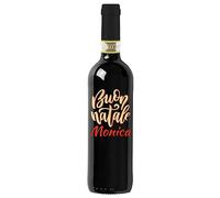 Bottiglia di Brunello di Montalcino DOCG con etichetta personalizzata - Idea regalo esclusiva e originale per Natale e festività natalizie (Buon natale nome)