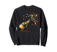 Bottiglia di Champagne con Design Splash Festive Celebration Felpa